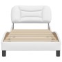 Estructura de cama con cabecero cuero sintético blanco 80x200cm de , Camas y somieres - Ref: Foro24-3207961, Precio: 162,99 €...