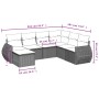 7-piece garden dining set and black synthetic rattan cushions by , Garden sets - Ref: Foro24-3254033, Price: 442,71 €, Discou...