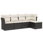 Set de muebles de jardín 5 pzas y cojines ratán sintético negro de , Conjuntos de jardín - Ref: Foro24-3263132, Precio: 312,1...