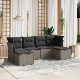 6-piece garden furniture set and gray synthetic rattan cushions by , Garden sets - Ref: Foro24-3263236, Price: 354,70 €, Disc...