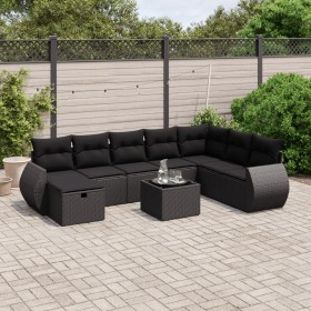 8-teiliges Gartensofa-Set und schwarze synthetische Rattankissen von , Gartensets - Ref: Foro24-3264211, Preis: 567,62 €, Rab...