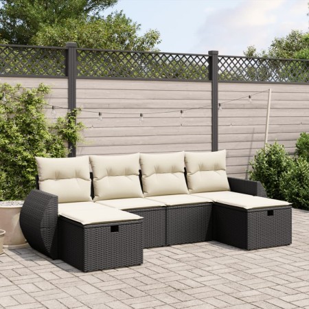 6-teilige Gartensofagarnitur und schwarze synthetische Rattankissen von , Gartensets - Ref: Foro24-3264162, Preis: 380,87 €, ...