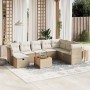 9-teiliges Gartensofa-Set mit beigen synthetischen Rattankissen von , Gartensets - Ref: Foro24-3264761, Preis: 696,60 €, Raba...