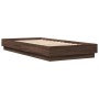 Brown oak engineered wood bed frame 90x200 cm by , Beds and slatted bases - Ref: Foro24-839608, Price: 108,99 €, Discount: %