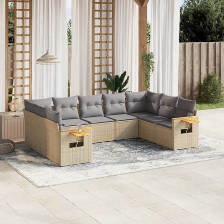 9-piece garden sofa set with beige synthetic rattan cushions by , Garden sets - Ref: Foro24-3227116, Price: 609,46 €, Discoun...