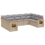 9-teiliges Gartensofa-Set mit beigen synthetischen Rattankissen von , Gartensets - Ref: Foro24-3227116, Preis: 609,72 €, Raba...