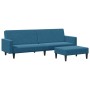 2-seater sofa bed with blue velvet stool by , Sofas - Ref: Foro24-3216235, Price: 291,27 €, Discount: %