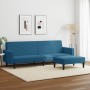 2-seater sofa bed with blue velvet stool by , Sofas - Ref: Foro24-3216235, Price: 291,27 €, Discount: %