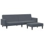 Sofá cama de 2 plazas con taburete terciopelo gris oscuro de , Sofás - Ref: Foro24-3216237, Precio: 300,10 €, Descuento: %