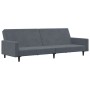 Sofá cama de 2 plazas con taburete terciopelo gris oscuro de , Sofás - Ref: Foro24-3216237, Precio: 300,10 €, Descuento: %