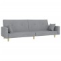 Sofá cama de 2 plazas con taburete tela gris claro de , Sofás - Ref: Foro24-3216240, Precio: 315,87 €, Descuento: %