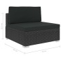 Set muebles de jardín y cojines 8 piezas ratán sintético negro de vidaXL, Conjuntos de jardín - Ref: Foro24-46751, Precio: 71...