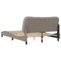 Bed frame with taupe gray fabric headboard 120x200 cm by , Beds and slatted bases - Ref: Foro24-3207762, Price: 197,99 €, Dis...