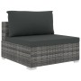 Set de muebles de jardín 6 pzas y cojines ratán sintético gris de vidaXL, Conjuntos de jardín - Ref: Foro24-46771, Precio: 77...