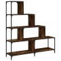 Bookcase with 4 smoked oak wood steps 139x33.5x149 cm by , Bookcases and shelves - Ref: Foro24-842478, Price: 136,66 €, Disco...