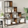 Bookcase with 4 smoked oak wood steps 139x33.5x149 cm by , Bookcases and shelves - Ref: Foro24-842478, Price: 136,66 €, Disco...