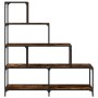 Bookcase with 4 smoked oak wood steps 139x33.5x149 cm by , Bookcases and shelves - Ref: Foro24-842478, Price: 136,66 €, Disco...