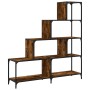 Bookcase with 4 smoked oak wood steps 139x33.5x149 cm by , Bookcases and shelves - Ref: Foro24-842478, Price: 136,66 €, Disco...