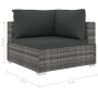 Set de muebles de jardín 6 pzas y cojines ratán sintético gris de vidaXL, Conjuntos de jardín - Ref: Foro24-46771, Precio: 77...