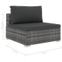 Set de muebles de jardín 6 pzas y cojines ratán sintético gris de vidaXL, Conjuntos de jardín - Ref: Foro24-46771, Precio: 77...