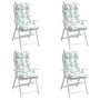 High back chair cushions 4 pcs Oxford fabric printed leaves by , Cushions for chairs and sofas - Ref: Foro24-377657, Price: 7...