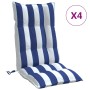 High back chair cushions 4 pcs blue white striped Oxford fabric by , Cushions for chairs and sofas - Ref: Foro24-377648, Pric...