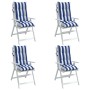 High back chair cushions 4 pcs blue white striped Oxford fabric by , Cushions for chairs and sofas - Ref: Foro24-377648, Pric...