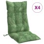 High back chair cushions 4 pcs Oxford fabric printed leaves by , Cushions for chairs and sofas - Ref: Foro24-377660, Price: 9...