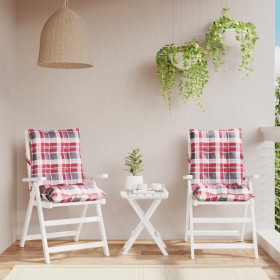 Low Back Chair Cushions 2 Pcs Plaid Fabric by , Cushions for chairs and sofas - Ref: Foro24-377710, Price: 49,99 €, Discount: %