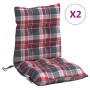 Low Back Chair Cushions 2 Pcs Plaid Fabric by , Cushions for chairs and sofas - Ref: Foro24-377710, Price: 49,99 €, Discount: %