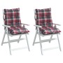 Low Back Chair Cushions 2 Pcs Plaid Fabric by , Cushions for chairs and sofas - Ref: Foro24-377710, Price: 49,99 €, Discount: %