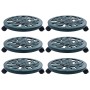 Plant stand with wheels 6 units green plastic 38 cm by vidaXL, Pot stands - Ref: Foro24-48228, Price: 56,66 €, Discount: %