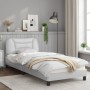 Bed frame with headboard white synthetic leather 90x200cm by , Beds and slatted bases - Ref: Foro24-3207975, Price: 166,31 €,...