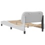 Estructura de cama con cabecero cuero sintético blanco 90x200cm de , Camas y somieres - Ref: Foro24-3207975, Precio: 157,99 €...