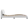 Estructura de cama con cabecero cuero sintético blanco 90x200cm de , Camas y somieres - Ref: Foro24-3207975, Precio: 157,99 €...