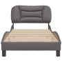 Bed frame with headboard gray synthetic leather 90x200 cm by , Beds and slatted bases - Ref: Foro24-3207977, Price: 157,91 €,...