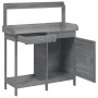 Mesa para macetas y armario madera abeto gris 110,5x45x124,5 cm de , Soportes para macetas - Ref: Foro24-156345, Precio: 158,...