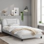 White synthetic leather headboard bed frame 100x200 cm by , Beds and slatted bases - Ref: Foro24-3207982, Price: 163,43 €, Di...