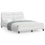 White synthetic leather headboard bed frame 120x200 cm by , Beds and slatted bases - Ref: Foro24-3207989, Price: 232,74 €, Di...