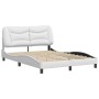 Estructura de cama cabecero cuero sintético blanco 120x200 cm de , Camas y somieres - Ref: Foro24-3207989, Precio: 232,74 €, ...