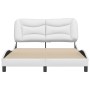 Estructura de cama cabecero cuero sintético blanco 120x200 cm de , Camas y somieres - Ref: Foro24-3207989, Precio: 232,74 €, ...