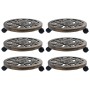 Plant stand with wheels 6 pcs bronze-colored plastic 38 cm by vidaXL, Pot stands - Ref: Foro24-48229, Price: 65,18 €, Discoun...