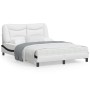 Estructura cama cabecero cuero sintético blanco negro 120x200cm de , Camas y somieres - Ref: Foro24-3207994, Precio: 222,43 €...