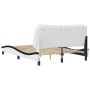 Estructura cama cabecero cuero sintético blanco negro 120x200cm de , Camas y somieres - Ref: Foro24-3207994, Precio: 199,40 €...