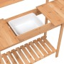 Potting table with sink fir wood 147.5x44x139.5 cm by , Pot stands - Ref: Foro24-156347, Price: 98,13 €, Discount: %