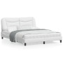 Estructura de cama cabecero cuero sintético blanco 160x200 cm de , Camas y somieres - Ref: Foro24-3208010, Precio: 240,99 €, ...