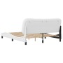 Estructura de cama cabecero cuero sintético blanco 160x200 cm de , Camas y somieres - Ref: Foro24-3208010, Precio: 257,14 €, ...