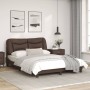 Estructura de cama cabecero cuero sintético marrón 140x200 cm de , Camas y somieres - Ref: Foro24-3208004, Precio: 243,52 €, ...