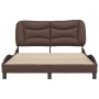 Estructura de cama cabecero cuero sintético marrón 140x200 cm de , Camas y somieres - Ref: Foro24-3208004, Precio: 243,52 €, ...