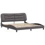 Estructura de cama con cabecero cuero sintético gris 180x200cm de , Camas y somieres - Ref: Foro24-3208019, Precio: 236,99 €,...